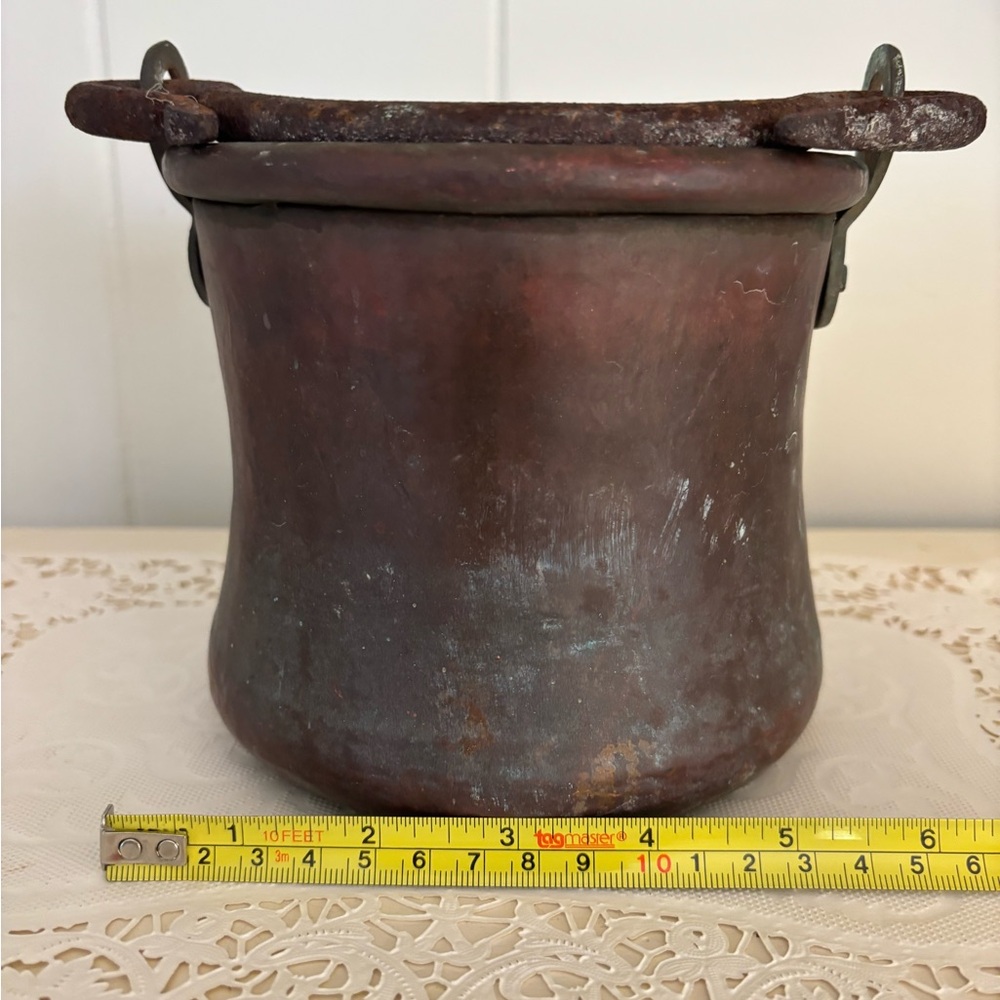 SALE!  Hurry!! 19th Century Antique Rustic Copper Pot with Handles